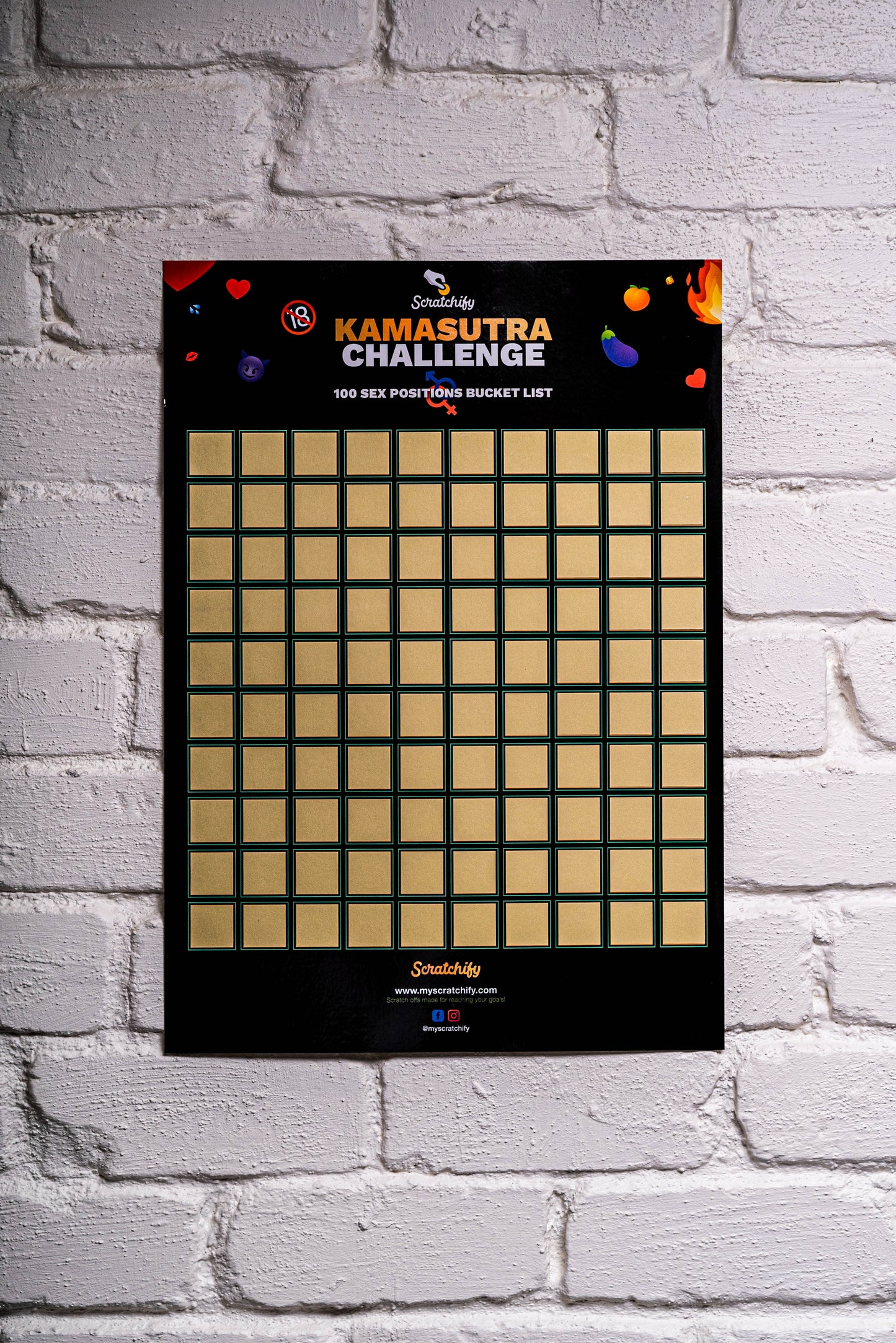 scratch off poster kamasutra challenge, 100 sex positions 